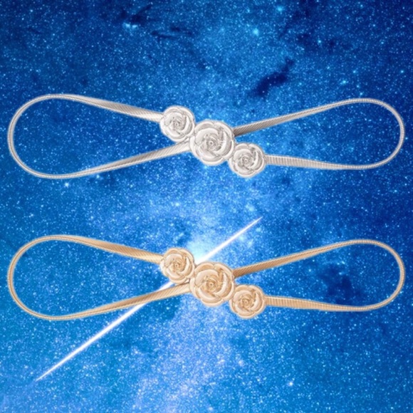 Annette's Boutique Accessories - Gold Floral Rose Belt